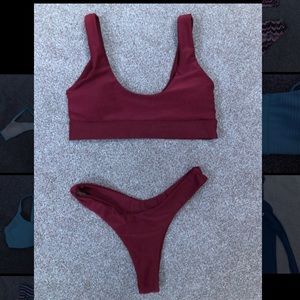 Maroon two piece zaful bikini